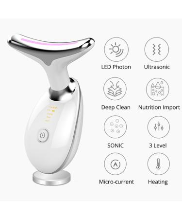 Pcwncvxa White Beauty Device Plastic Beauty Device Electric Microcurrent Wrinkle Remover LED Photon Face Beauty Device for Woman - Buy Online on GoSupps.com