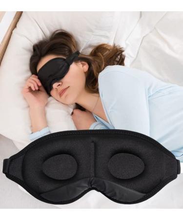 TSUZY Sleep Eye Mask for Sleeping-100% Blackout 3D Contoured Sleep Mask for Men & Women with Gift Box Adjustable Strap Earplug & Travel Pouch for Tavelling Nap & Yoga (S)