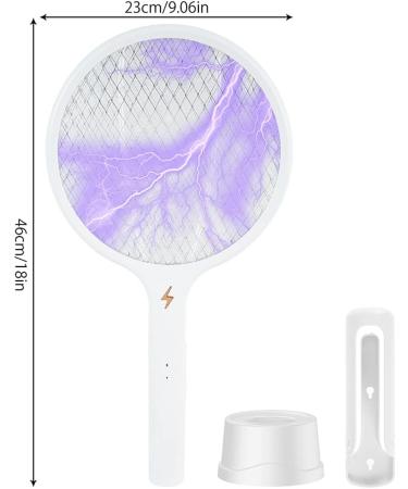 Summer Battery Power Electric Fly Swatter Electric Pest Repeller Bug Zapper Racket Wireless Long Handle Mosquito Killer for Room White - Buy Online on GoSupps.com