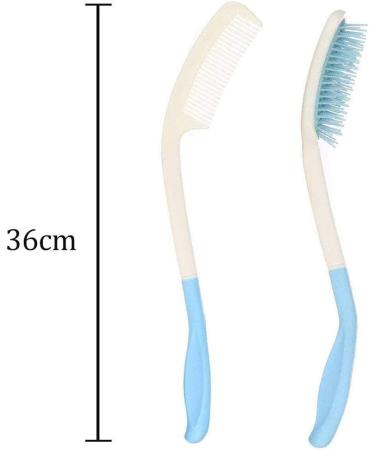 TANDC Long Handle Reach Comb Brush Set for Elderly with Limited Dexterity or Arthritis - White - Buy Online on GoSupps.com