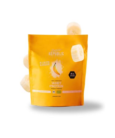 Harvest Republic HARVEST REPUBLIC Organic Whey Protein Powder Banana with 100% Real Fruit Powder | 750g of Organic Protein Powder Refined with Freeze-Dried Fruit | Up to 16g