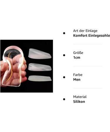 Silicone-Gel Altitude Increase Insole Heel Lifter Inserts | 1cm Men s Comfort Gel Inserts for Height Enhancement - Buy Online on GoSupps.com