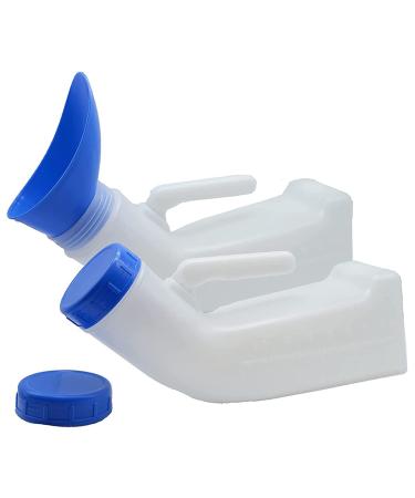 Plauauyt 2 Packs Unisex Spill Proof Urinal for Men and Women with Screw Lid Urinal Funnel for Travel Outdoor