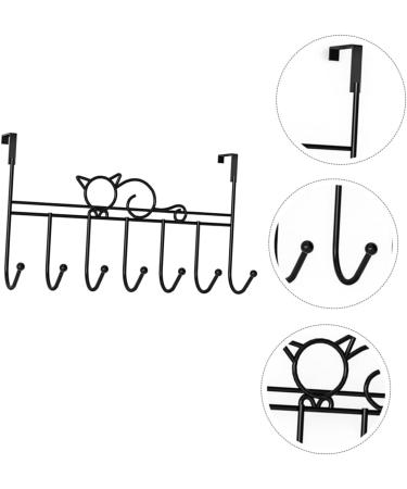 PRETYZOOM College Essentials 7 Door Hook s Woodsy Decor Hangers for Clothes Towel Hook Iron Hook Shelf Hanging Office 42X22CM Black - Buy Online on GoSupps.com