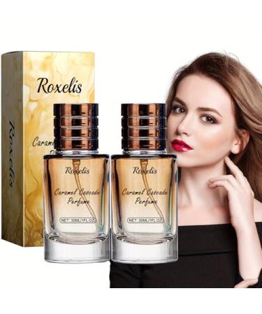 2Pcs Caramel Perfume Full Size Body Mist - Containing Honey Extract Vanilla Planifolia Fruit Extract Rosa Rugosa Flower Oil - Enchanting & Pure Scent For Women Long Lasting For Romantic Dates