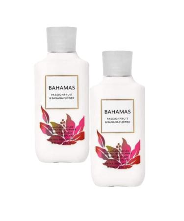 Set of 2 Bath and Body Works Bahamas Passionfruit Banana Flower Lotion 8 Ounce Full Size