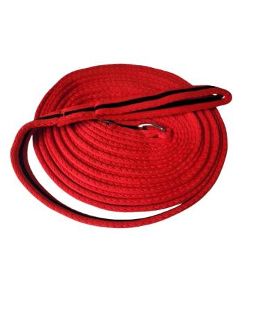 NEW Equine Lunging Line Cushion Web 8 MTR Brass Snaphook RED/BLACK