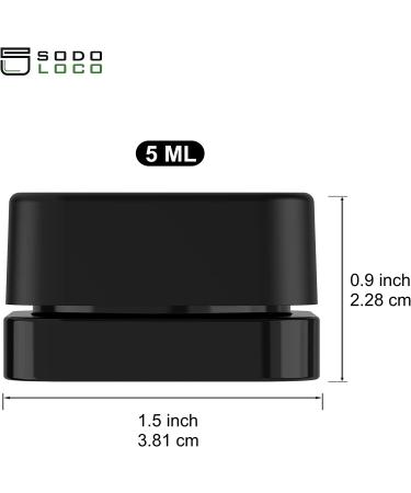 200 Pack 5ml Thick Black Glass Square Containers with Child Resistant Lids - Concentrate Jars for Oil, Lip Balm, Wax, Cosmetics | Black Glass with Black Lid - Buy Online on GoSupps.com