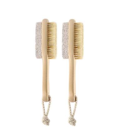Pumice and bristle brush with long handle peeling pedicure double-sided 2 pieces 2 pieces