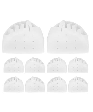 Fybida Bunion Corrector Toe Separator Bunion Corrector 5 Holes Hallux Valgus Corrector High Elasticity SEBS Foot Toe Straightener (White)