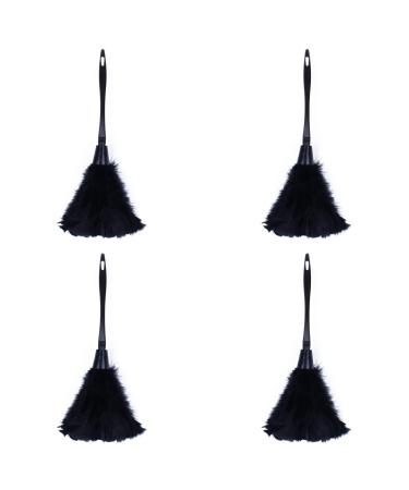 Clisted 4Pc Fashion Turkey Duster with Black Plastic Handle Cleaning Tool(Black) 35cm