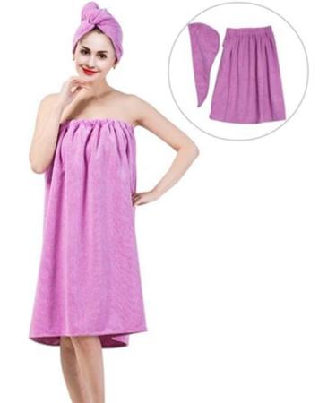 FAMKIT Soft Spa Bath Towel for Women | Quick Dry Hair Drying Cap - Purple Medium | International Shipping Available - Buy Online on GoSupps.com
