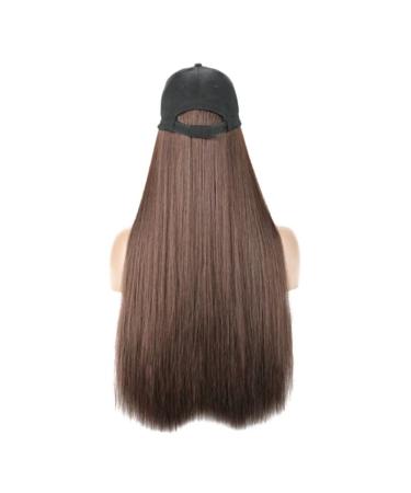 Buy Iluu Hat Hair Extension Baseball Cap - Long Dark Brown Synthetic Hair (24 60cm) | Adjustable Women's Hair Extensions - Buy Online on GoSupps.com