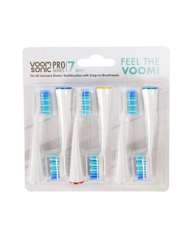 Voom Sonic Pro 7 Series Replacement Brush Heads with Advanced Soft Dupont Nylon Bristles - 6 Count - Buy Online on GoSupps.com
