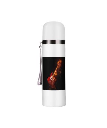 Epic Rock Bass Guitar on Fire Insulated Water Bottle 19 OZ Stainless Steel Travel Mug For Drink Sports Camping Hiking Outdoors