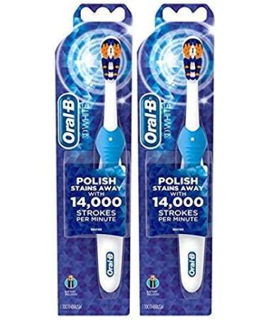Oral-B 3D White Battery Toothbrush- 2 Pack (Colors May Vary)