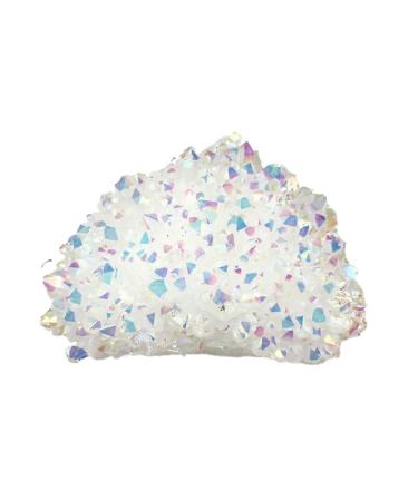 Natural White Crystal Cluster Electroplated Angel Quartz Crystal Cluster Colorful Point Enegry Stone JIZTGEDM (Size : 100-150g)