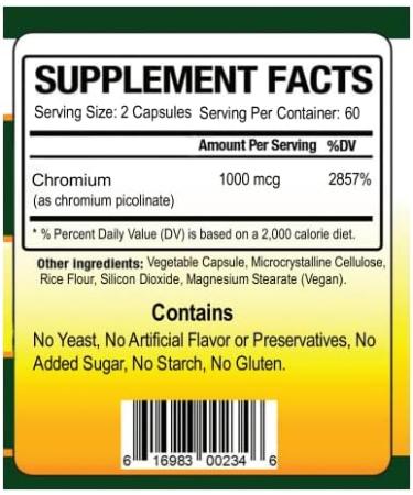 Biotech Nutritions Chromium Picolinate 1000 MCG 120 Vegetable Capsules - Buy Online on GoSupps.com
