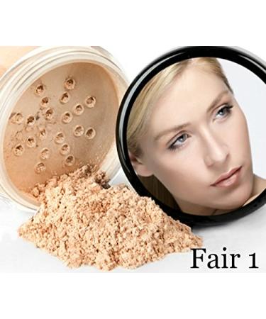 FAIR 1 FOUNDATION Mineral Makeup - Matte Loose Powder (30g) | Full Coverage, Long Lasting, SPF 18 | For All Skin Types - Buy Online on GoSupps.com