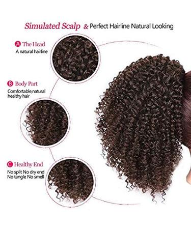 Curly Hair Ponytail Extension - Afro Drawstring Clip-in Bun for Black Women - Kinky Curly Ombre Brown - Buy Online on GoSupps.com