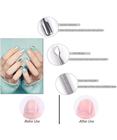 Stainless Steel Cuticle Pusher Remover Kit - 4Pcs Professional Manicure and Pedicure Tools - Buy Online on GoSupps.com