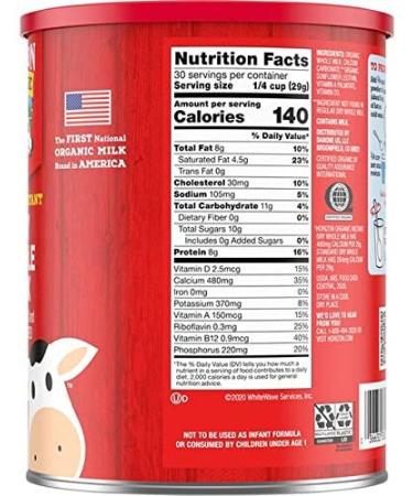 Costco Organic Dry Whole Milk 30.6oz - 1.91lb | Pack of 1 | Non-GMO, Gluten-Free - Buy Online on GoSupps.com