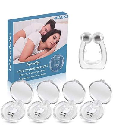 Anti Snoring Devices - Anti Snore Nose Clip Stop Snoring Effective - Easy Sleeping Aid Relieve Snore for Men and Women Snore Stopper with Magnet 4 pcs