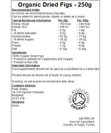 Organic Dried Figs - 250g - Baked Goods - Whole - Vegan - Buy Online on GoSupps.com