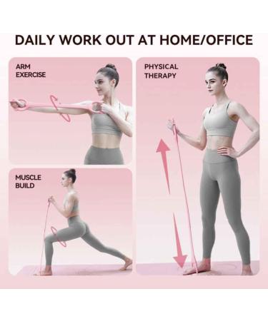 Figure 8 Resistance Band Arm Back Shoulder Exercise Elastic Rope Stretch Fitness Band Foot Leg Hand Stretcher Arm Exerciser for Yoga Pilates Stretching Physical Therapy Home Gym Workout normal Pink - Buy Online on GoSupps.com