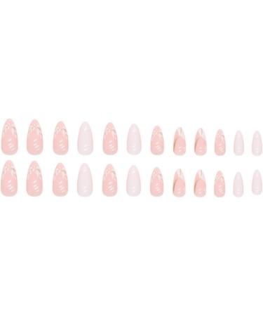 Justotry 24 Pcs White Flower Stiletto False Nails | Milky French Press on Nails | Trendy Swirl Design | Nail Glue & Almond Stick Included | Short & Medium Length | Women's Art Fake Nails - Buy Online on GoSupps.com
