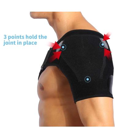 Adjustable Shoulder Bandage - Neoprene Support with Compression & Refrigeration Therapy for Sports Recovery - Buy Online on GoSupps.com