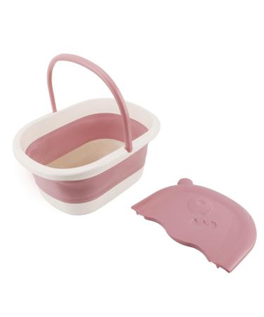 Bassin de Bain de Pieds Pliable Baignoire Portable avec poign e et Couvercle Seau Multifonction en Plastique pour Enfants (Rose)