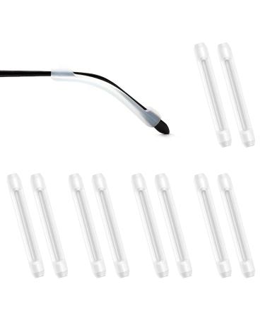 PTSLKHN Silicone Eyeglass Temple Tips Sleeve Retainer, 5Pairs of Anti-Slip Elastic Comfort Glasses Retainers Clear