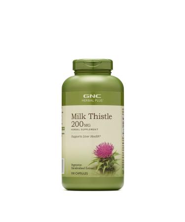 GNC Herbal Plus Milk Thistle 200mg | Supports Liver Health | 300 Capsules 300 Servings (Pack of 1)