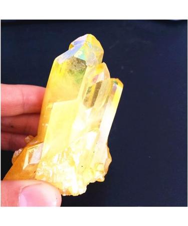 Yellow Aura Quartz Crystal Natural Quartz Cluster Specimen Rough Stones and Minerals Home Decor Home Collections - Buy Online on GoSupps.com
