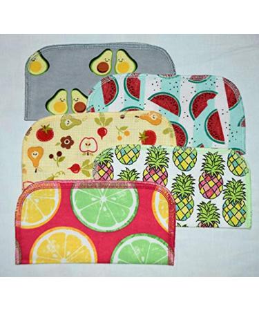 Farmers Market 1 Ply Printed Flannel Little Wipes 8x8 Inches Set of 5 - Eco-Friendly Cleaning Cloths - Buy Online on GoSupps.com