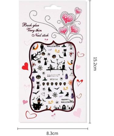 Decoration Waterproof Beauty Makeup Pumpkin Lantern Skeleton Spider Manicure Tool Fingernail Decor Halloween Nail Stickers(3107) - Buy Online on GoSupps.com