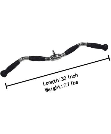 30 Inch Lat Bar Cable Machine Attachment for Gym Strength Training - Full Rotation & Rubber Handle for Muscle Building - Buy Online on GoSupps.com