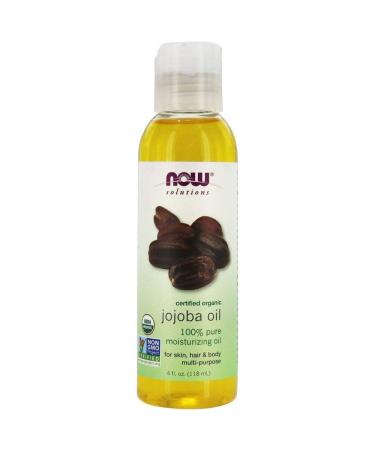 Now Foods Solutions Certified Organic Jojoba Oil 4 fl oz (118 ml)