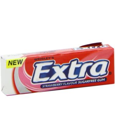 Wrigley's Extra Strawberry Chewing Gum (15 Packets) Helps keep Teeth Clean And Mouth Fresh - Buy Online on GoSupps.com