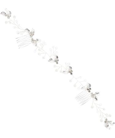 Beaupretty the wig bridal hair flower head bridesmaid hair crystal European and American crystal bride hair clips headgear the side wedding plastic pearl bride crystal hair Comb - Buy Online on GoSupps.com