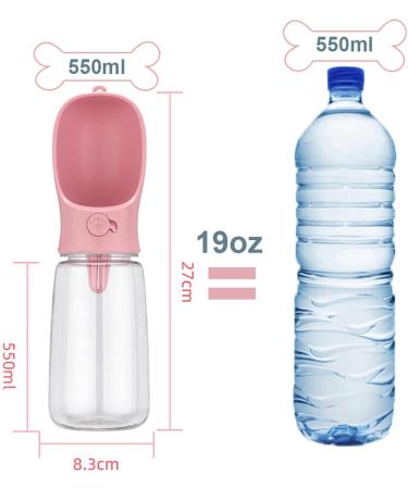Buy Cotop 550ml Portable Dog Water Bottle & 100ml Feed Bottle - Pink Travel Solution for Dogs on the Go - Buy Online on GoSupps.com