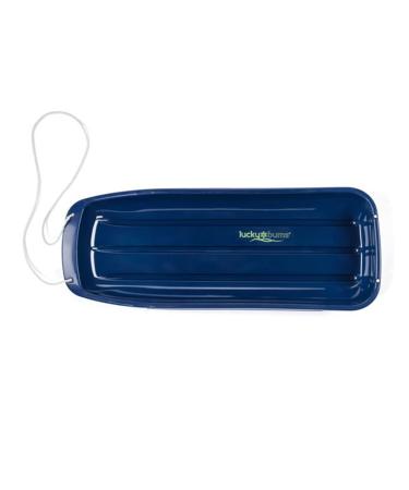 Lucky Bums Kids 48 Inch Single Person Plastic Snow Toboggan Sled for All Winter Conditions with Pull Rope for Children Ages 8 to 15 1 Pack Blue