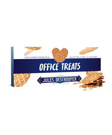 Vandeca Jules Destrooper Natural Butter Waffles in a gift box with the inscription "Office Treats" - Belgian butter biscuits - 100g