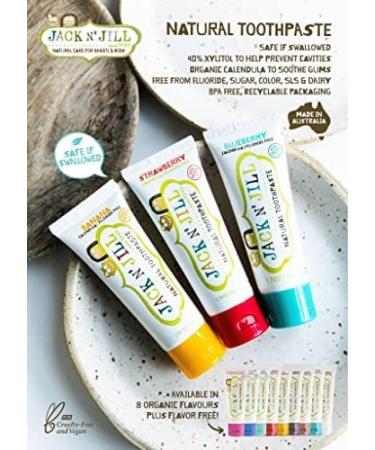 Jack N' Jill Kids Toothpaste Berries & Cream - Organic, Gluten-Free, Sugar-Free, 40% Xylitol, Vegan, Fluoride-Free - 1.76 oz - Buy Online on GoSupps.com