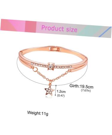 Mobestech 3pcs Moon Bracelet Star Cuff Bracelet Rose Gold Bracelet Women Bracelets Crystal Pendants Star Hand Jewelry Crystal Bracelets Sun Retro Chain Bracelet Gem Miss Silver Bracelet Rose Goldx3pcs 19.5*1.2cmx3pcs - Buy Online on GoSupps.com