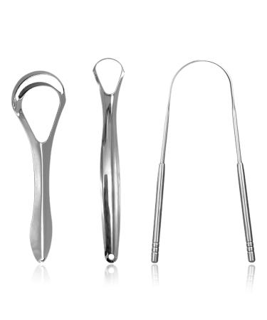 Dec 3 pieces of tongue cleaner stainless steel antimicrobial material more stable handles tongue cleaner tongue scrapper tongue scraper against bad breath tongue scraper tongue brush tonsillenstein removed