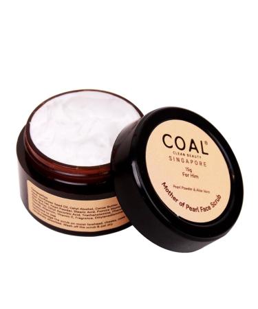 BEMT Mother of Pearl Face Scrub with Pearl Powder & Aloe Vera Gentle Exfoliating Facial Polish for Smooth Refreshed Skin Suitable for Men & All Skin Types 15g