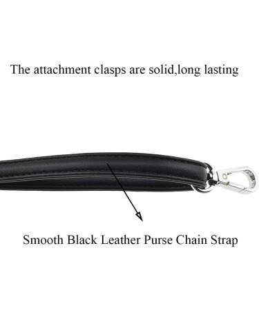 HAHIYO Adjustable Smooth Black Leather Purse Chain Strap Length 31.5-55.1 Inch Silver Hardware for Shoulder Cross Body Sling Purse Replacement Comfortable 0.47 Inch Wide 4.7mm Extra Thick 1 Pack Smooth Black(Silver Hardware)-0.47 Inch Wide - Buy Online on GoSupps.com