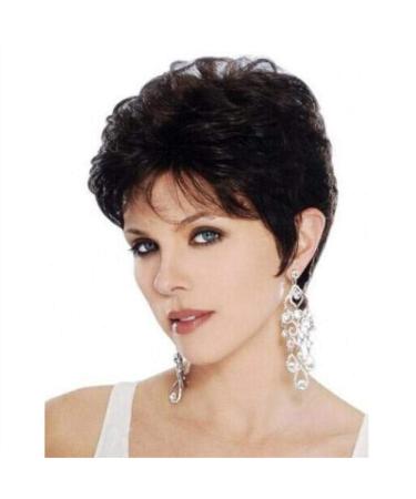 European and American fashion ladies short curly hair brown micro roll full wig wig wignatural color Light Brown
